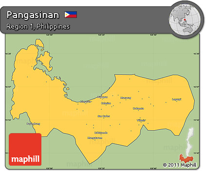 Savanna Style Simple Map of Pangasinan, cropped outside