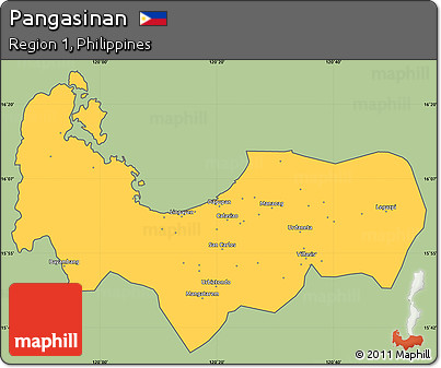 Savanna Style Simple Map of Pangasinan, cropped outside