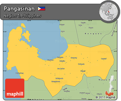 Savanna Style Simple Map of Pangasinan