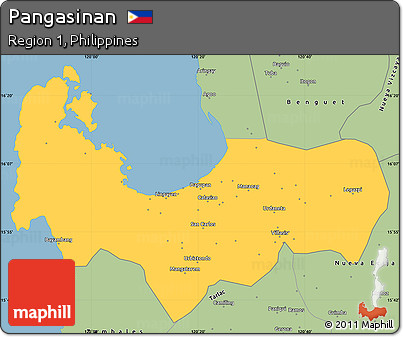 Savanna Style Simple Map of Pangasinan