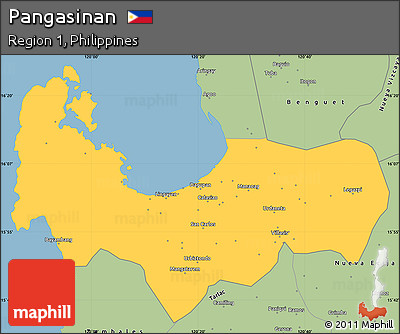 Savanna Style Simple Map of Pangasinan