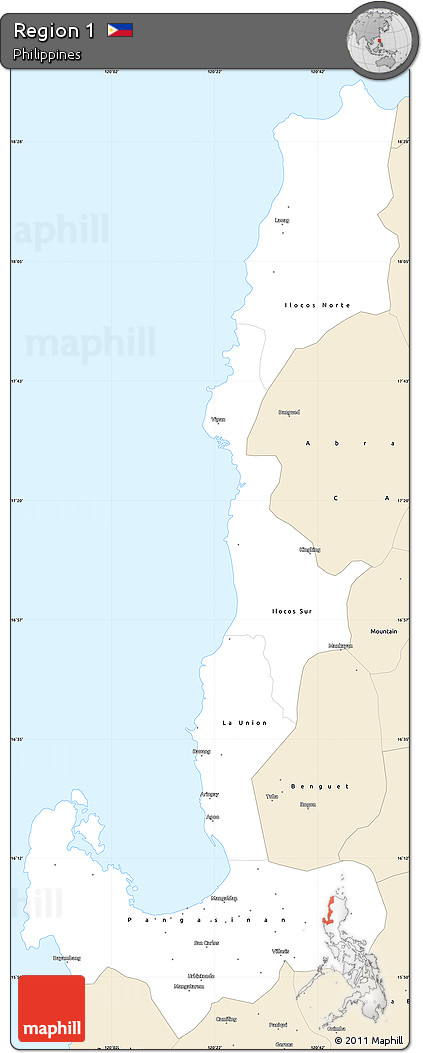 Classic Style Simple Map of Region 1