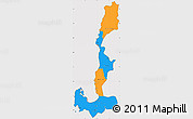 Political Simple Map of Region 1, cropped outside