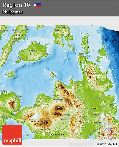 Physical 3D Map of Region 10