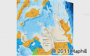 Shaded Relief 3D Map of Region 10, political outside