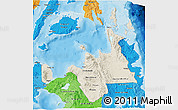 Shaded Relief 3D Map of Region 10, political shades outside