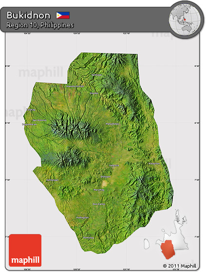 Satellite Map of Bukidnon, cropped outside
