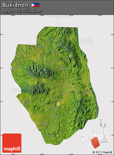 Satellite Map of Bukidnon, cropped outside