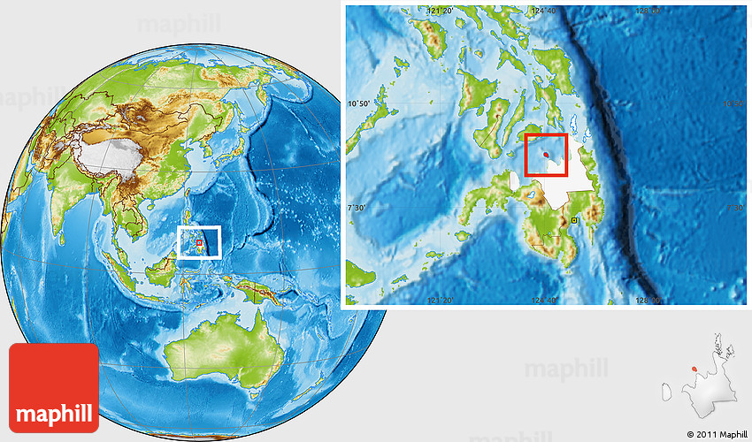 Physical Location Map of Camiguin, highlighted parent region