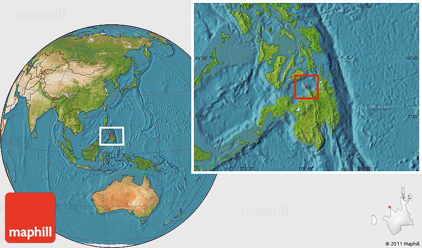 Satellite Location Map of Camiguin
