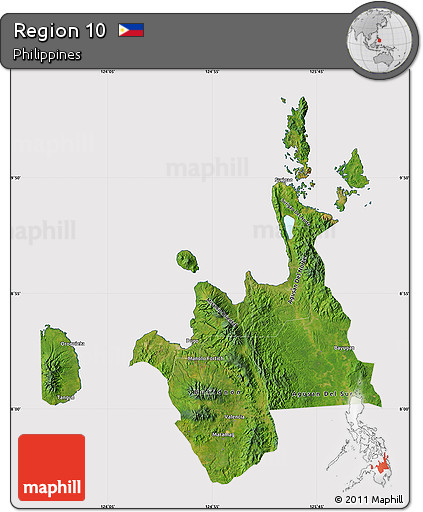 Satellite Map of Region 10, cropped outside