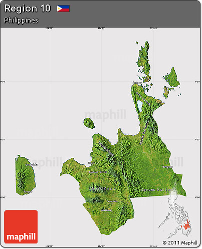 Satellite Map of Region 10, cropped outside