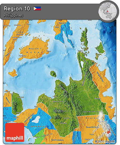 Satellite Map of Region 10, political outside