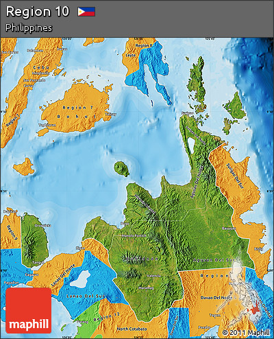 Satellite Map of Region 10, political outside