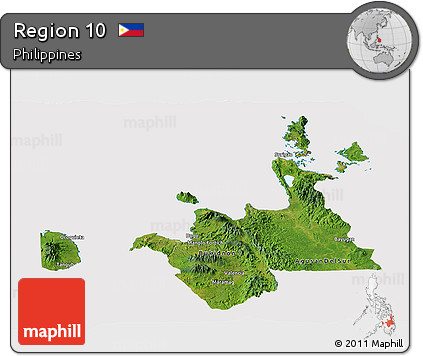 Satellite Panoramic Map of Region 10, cropped outside