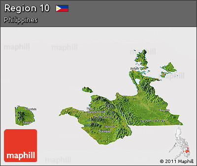 Satellite Panoramic Map of Region 10, cropped outside