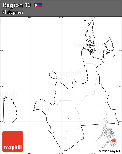 Blank Simple Map of Region 10, cropped outside, no labels