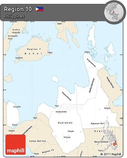 Classic Style Simple Map of Region 10