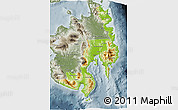 Physical 3D Map of Region 11, semi-desaturated