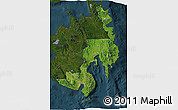 Satellite 3D Map of Region 11, darken