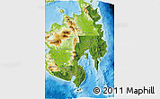 Satellite 3D Map of Region 11, physical outside