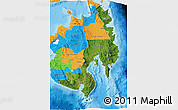 Satellite 3D Map of Region 11, political outside