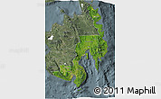 Satellite 3D Map of Region 11, semi-desaturated