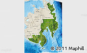 Satellite 3D Map of Region 11, shaded relief outside