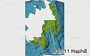 Satellite 3D Map of Region 11, single color outside