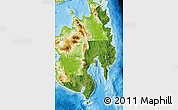 Satellite Map of Region 11, physical outside