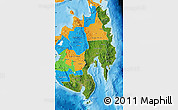 Satellite Map of Region 11, political outside