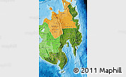 Satellite Map of Region 11, political shades outside