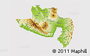 Physical 3D Map of South Cotabato, cropped outside