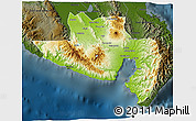 Physical 3D Map of South Cotabato, darken