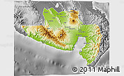 Physical 3D Map of South Cotabato, desaturated