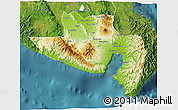 Physical 3D Map of South Cotabato, satellite outside