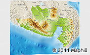 Physical 3D Map of South Cotabato, shaded relief outside