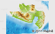 Physical 3D Map of South Cotabato, single color outside