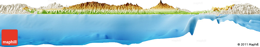 Physical Horizon Map of South Cotabato, shaded relief outside