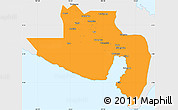 Political Simple Map of South Cotabato, single color outside