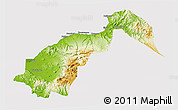 Physical 3D Map of Lanao Del Norte, cropped outside