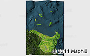 Satellite 3D Map of Cagayan, darken