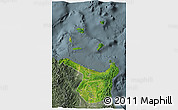 Satellite 3D Map of Cagayan, semi-desaturated