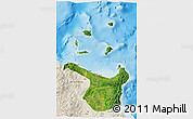 Satellite 3D Map of Cagayan, shaded relief outside
