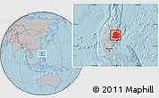 Gray Location Map of Isabela, hill shading