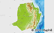 Physical Map of Isabela, single color outside