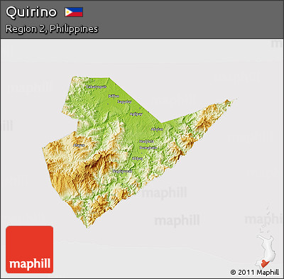 Physical 3D Map of Quirino, cropped outside
