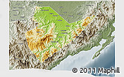 Physical 3D Map of Quirino, semi-desaturated