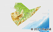 Physical 3D Map of Quirino, single color outside