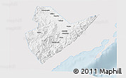 Silver Style 3D Map of Quirino, single color outside